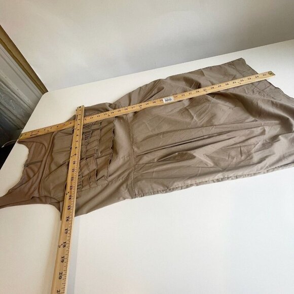 BCBGMAXAVRIA Womens Sleeveless Sheath Mini Dress Mocha Size 8 Ruffles Formal - Picture 9 of 9